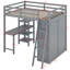 Lit mezzanine double avec garde-robe Hedieh-1262068901
