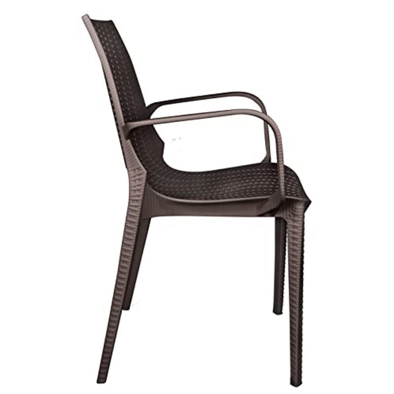 Chaise de patio Latissia - Fauteuil de salle à manger pour l'intérieur et l'extérieur, chaise de cuisine empilable, siège de jardin léger