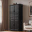Grand garde-manger avec 3 armoires coulissantes, 6 portes et 2 tiroirs-130012506
