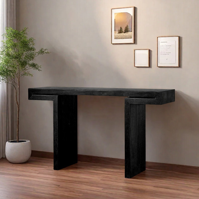 La console naturellement élégante, Noir, H 31,49 po x l 55,12 po x P 15,75 po