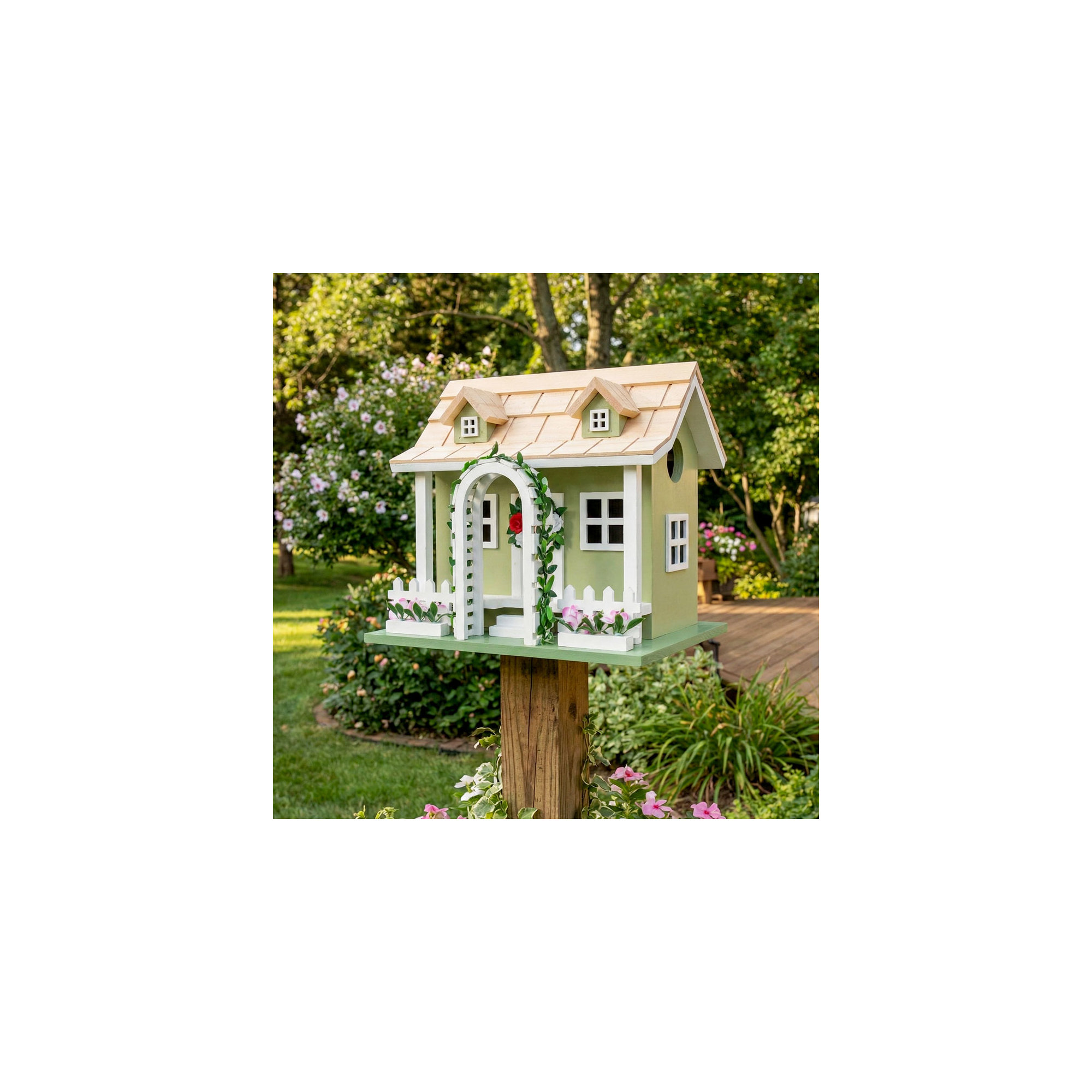 Hatchling Series Park Villa Cottage Birdhouse - Sage Green