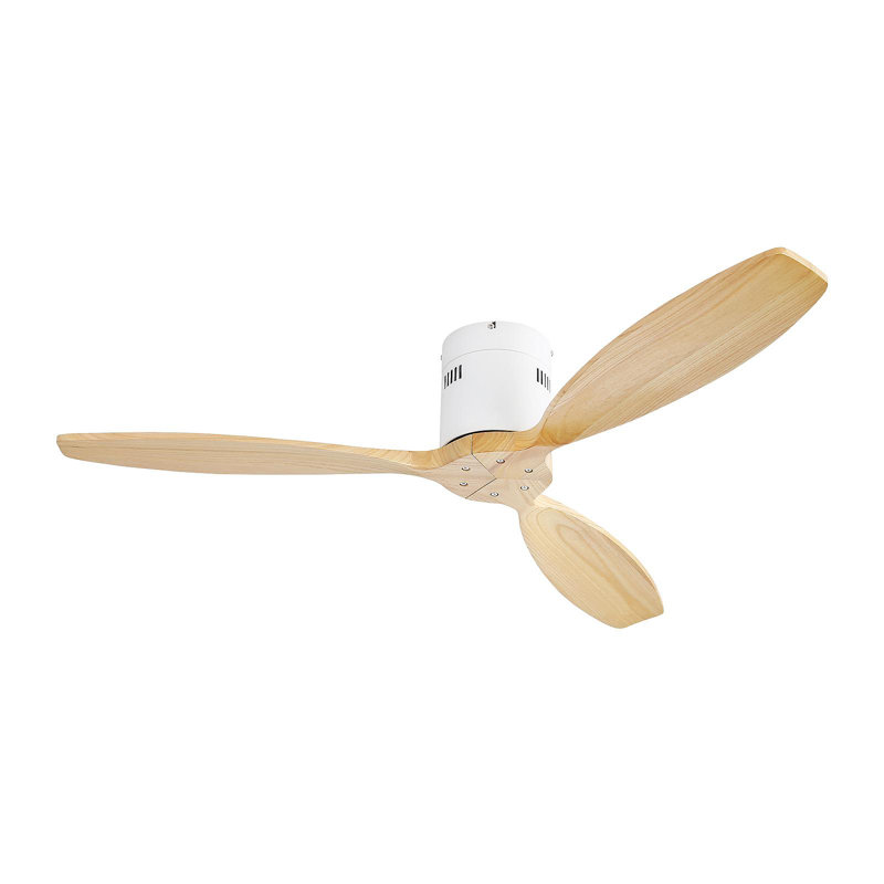 Ventilateur de plafond 52 pouces à 3 pales en bois massif pour ventilateur de plafond réversible silencieux