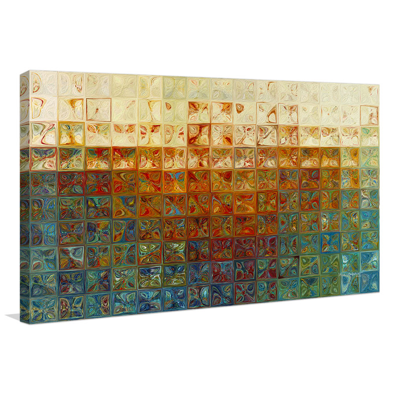 «Modern Mosaic Tile Wall Art # 2, 2015» par Mark Lawrence - impression sur toile tendue, H 24 po x l 40 po x P 1,5 po
