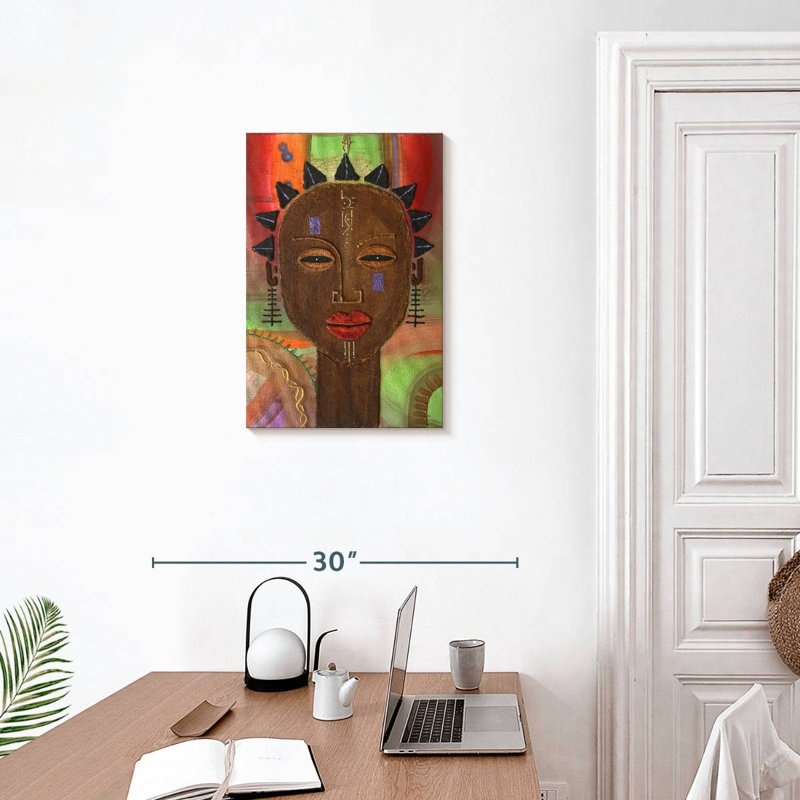 Leisha Tribal Stone Head, 24" H x 16" W