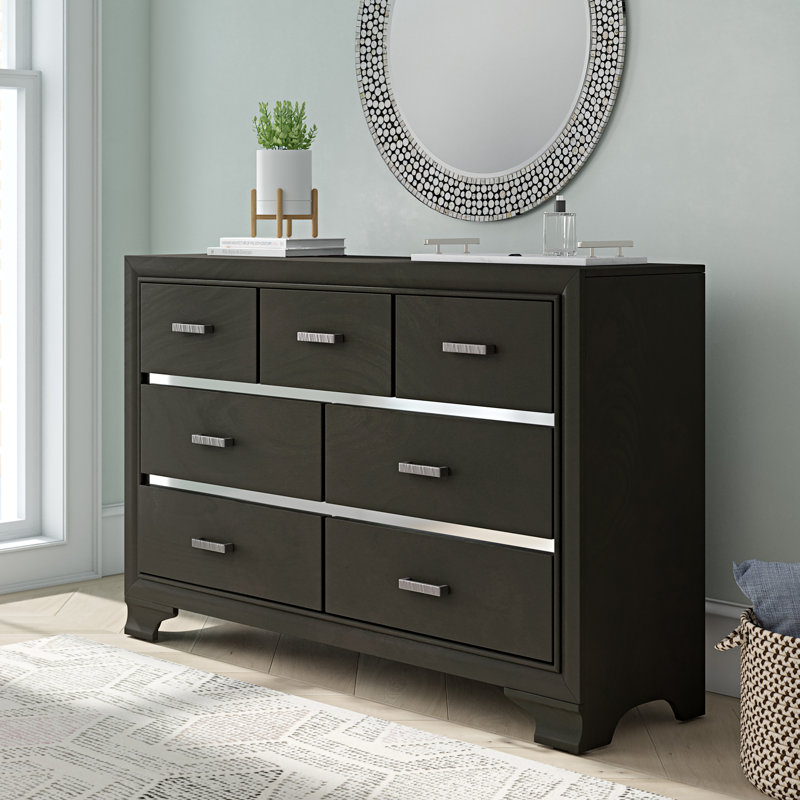 Commode 7 tiroirs Alexandro, Gris