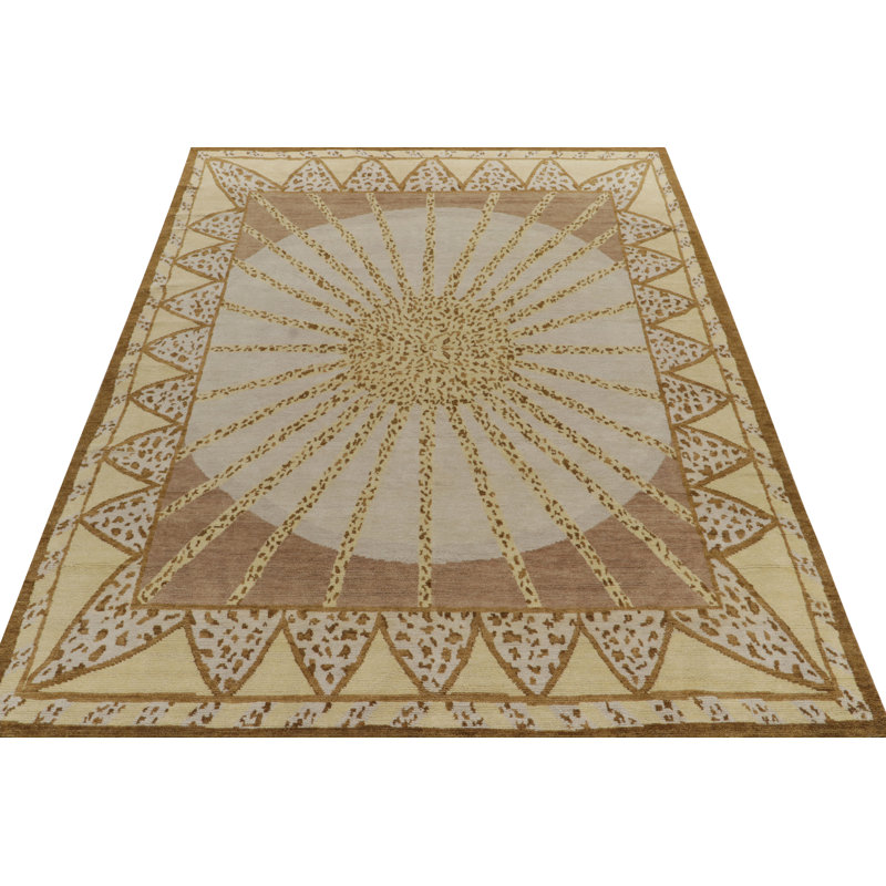 Art Deco Handmade Kilim Wool Geometric Area Rug, Rectangle 5' x 8'