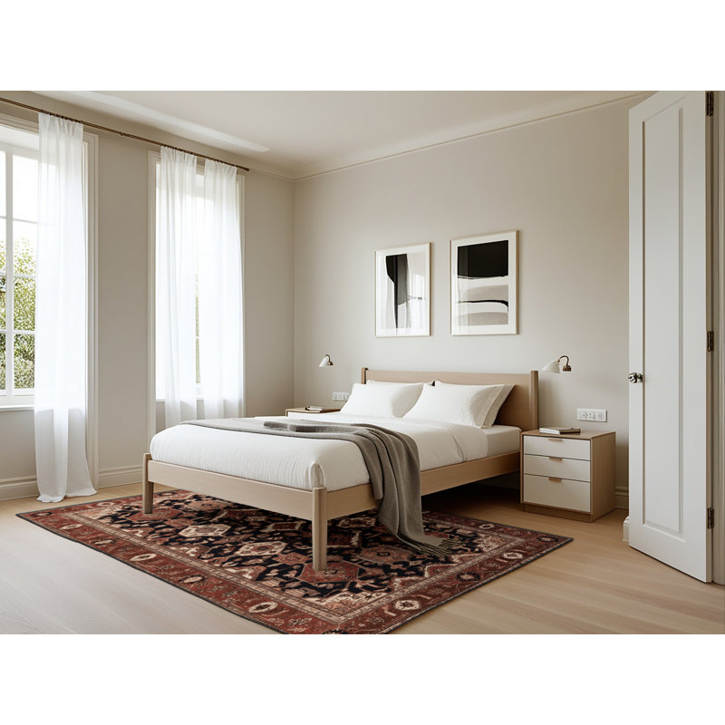 Tapis brun lavable à la machine, Rectangle 5 pi x 7 pi