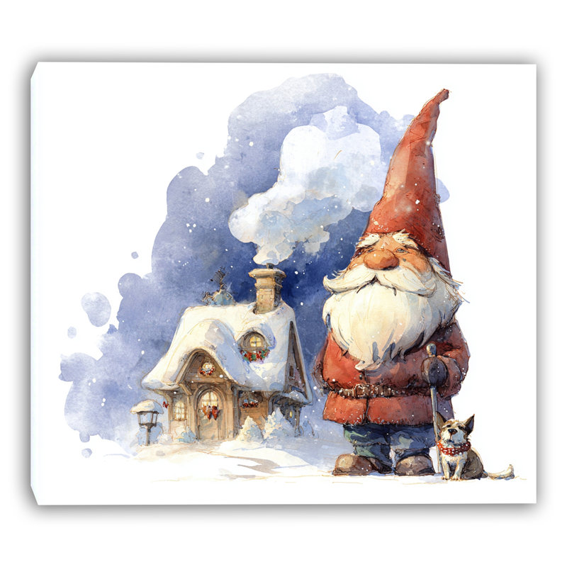 Toile de chalet gnome d'hiver, H 12 po x l 12 po