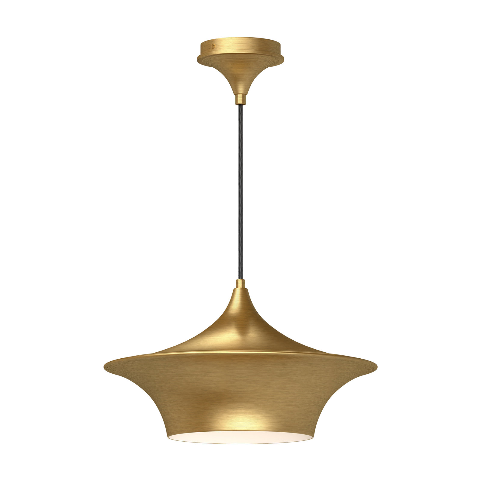Alexia Single Light Metal Pendant, Brushed Gold, 84.25" H x 16" W x 16" D