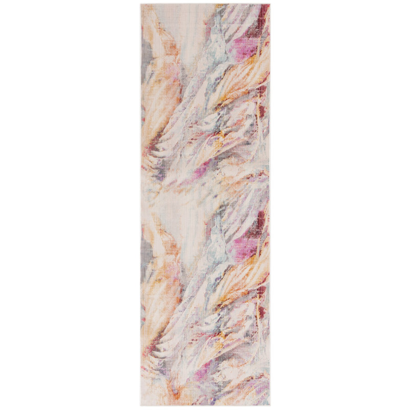 Tapis d'intérieur / extérieur à motif abstrait Zarella Performance, Tapis de couloir 2 pi 6 po x 8 pi