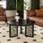 31.5" Black Solid Wood Round Coffee Table
