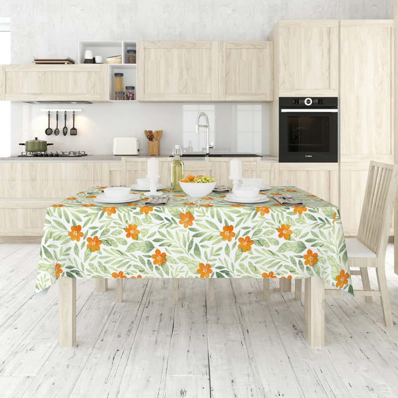 Durable Tablecloth, 50% Cotton / 50% Polyester, 55.1 x 118.1 inches | Machine Washable at 86°F, Tumble Dryer Safe, Ironable | Perfect for Dining Room, Parties & Everyday Use, Elegant Design & Easy Care