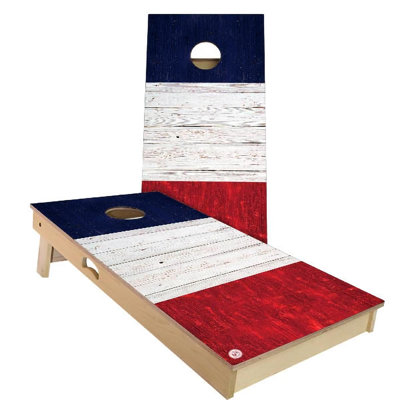 Ensemble de 2 panneaux de cornhole à thème drapeau 2 pi x 4 pi avec étui et lumières