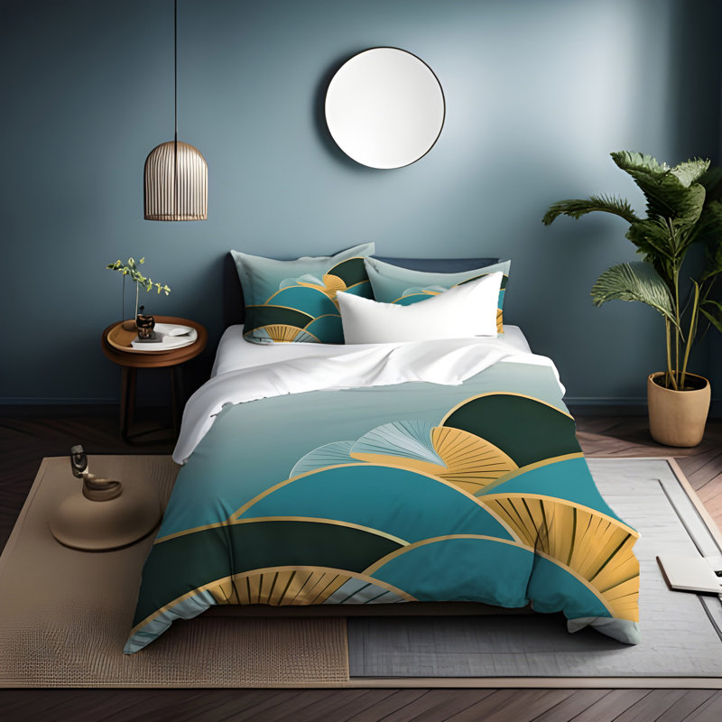 Polyester Abstract Duvet Cover, King Duvet Cover + 2 King Shams