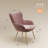 Plush Lambswool-Style Side Chair - Metal Leg Lounge Armchair-313103187