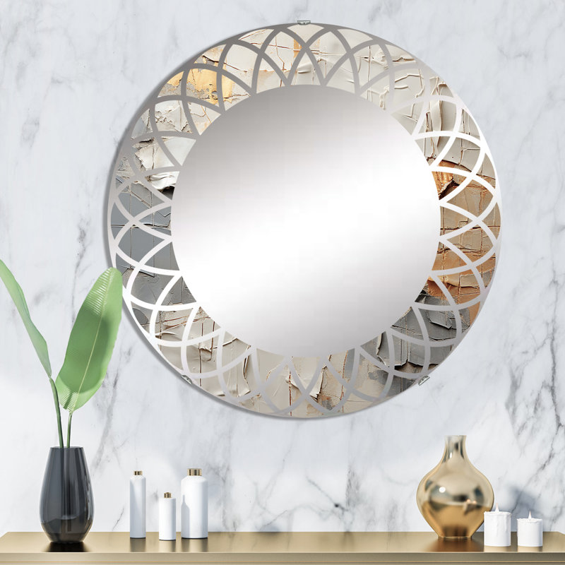 Chesterstole - Miroir mural moderne rond, 32 po x 32 po