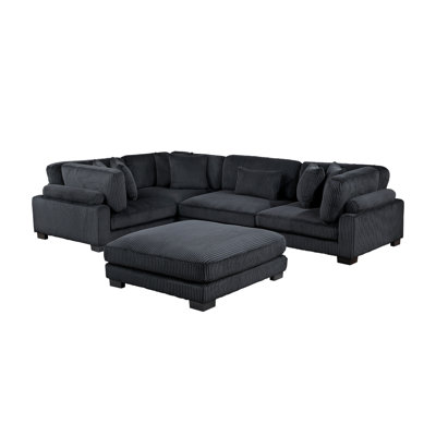 Traverse Black 5-PIECE MODULAR SECTIONAL WITH OTTOMAN