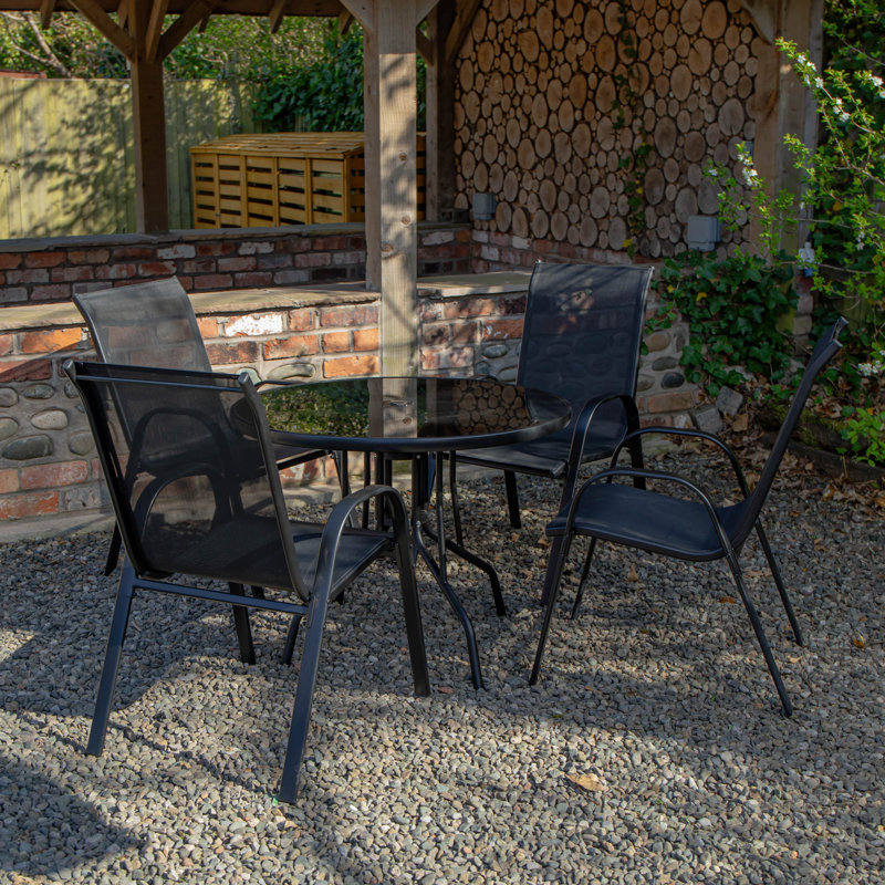 Anaum 4 - Person Patio Dining Set with Round Table