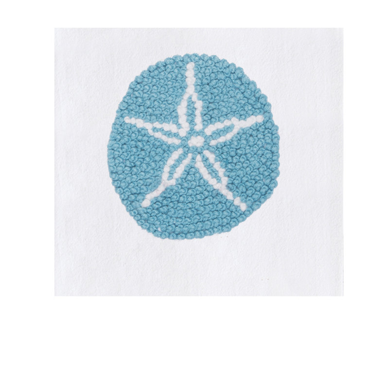 Blue Sand Dollar Dishtowel Coastal Beach Nautical Design Home Kitchen Drying Dish Towel All Seasons Summer Spring Decor Decoration