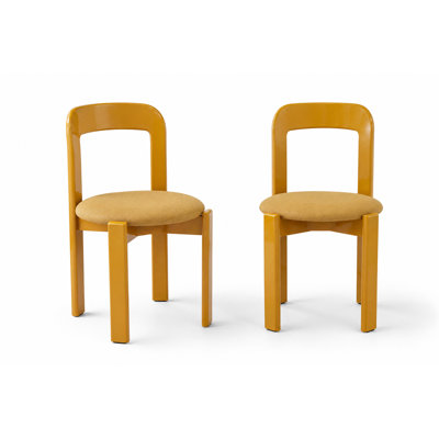 Ensemble de 2 chaises d'appoint en bois brillant