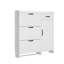 Range-chaussures blanc avec 4 portes et 1 tiroir, grand espace de rangement