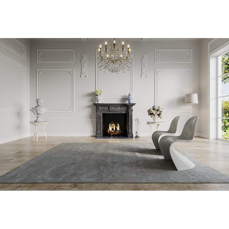 Flourish Floral Area Rug in Gray/Neutral, Rectangle 2' x 3'
