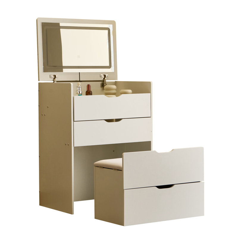Bureau de coiffeuse 3 en 1 avec miroir et lumières