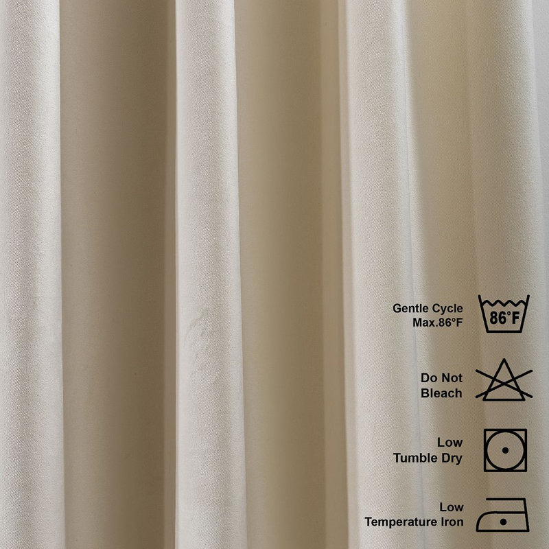 Room Darkening Single Curtain Panel, 245 W x 295 D cm, Cream-Beige