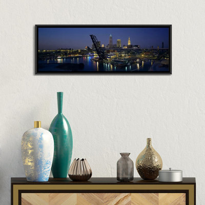 " Skyscrapers Lit Up At Night In A City Cleveland, Ohio, USA " by Panoramic Images