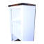 Armoire de rangement pour la maison, grande tour en lin avec 3 tablettes réglables et tiroir, surface de salle de bain étroite avec plateau en noyer noir, tablettes design, plateau supérieur, facile à entretenir-1306814401