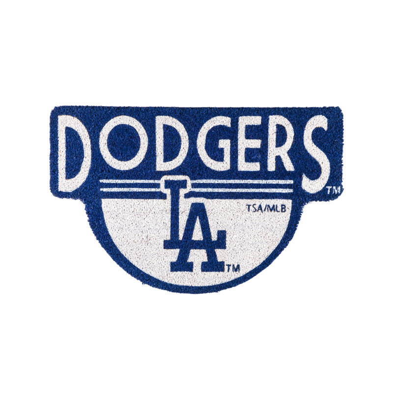 NFL Shaped Coir Outdoor Welcome Mat, Dodgers
