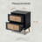 Okkra Modern Farmhouse 2-Drawer Woven Nightstand-1683503808