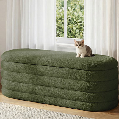 Banc de rangement avec repose-pieds l 45 po, banc de bout avec grand espace de rangement pour le salon, la chambre à coucher et le vestibule