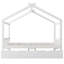Lit plateforme double (conception sur le toit) - tête de lit / pied de lit, 2 tiroirs de rangement, sécuritaire pour les enfants, facile à assembler - blanc-1370390409