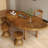 Brown Free form Solid Wood Dining Table-1222885210