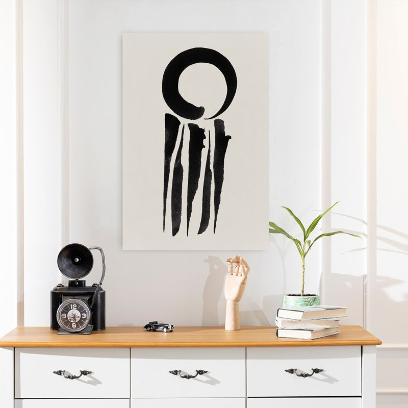 Enso And Line I, art moderne minimaliste abstrait, H 24 po x l 16 po