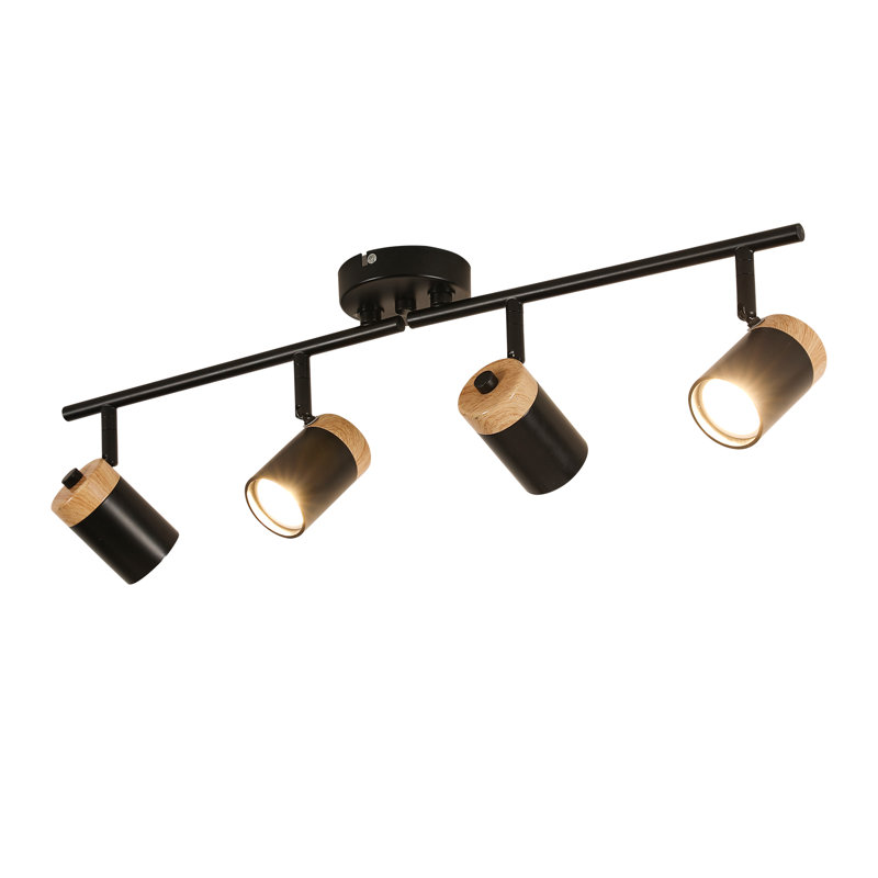 Black 4-Light Aluminium Ceiling Spotlight
