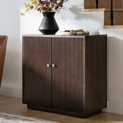 Buffet décoratif en bois massif à 2 portes Martha Modern