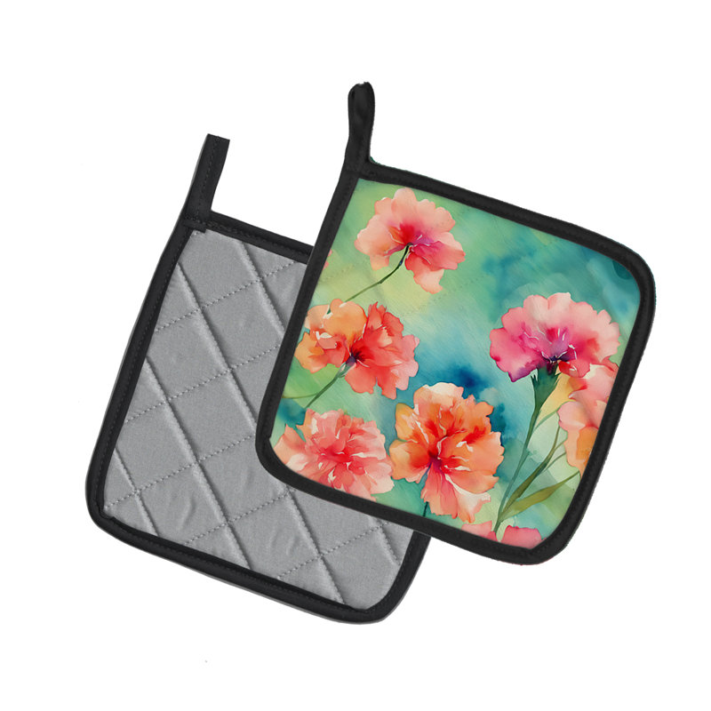 Caroline's Treasures Floral Polyester Potholder Set