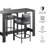 Tahoe 3-Piece Outdoor Aluminum Bar Table Set In Gray-1131413234