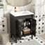 Meuble-lavabo 24 po avec lavabo supérieur, meuble de rangement moderne à 2 niveaux, meuble-lavabo simple, grandes tablettes de rangement-126233908