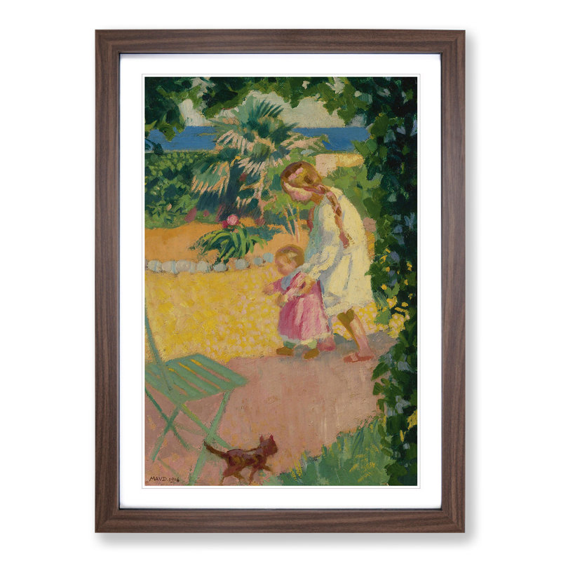 First Steps by Maurice Denis - Framed Print, 36cm H x 27cm W x 2cm D, Walnut Framed