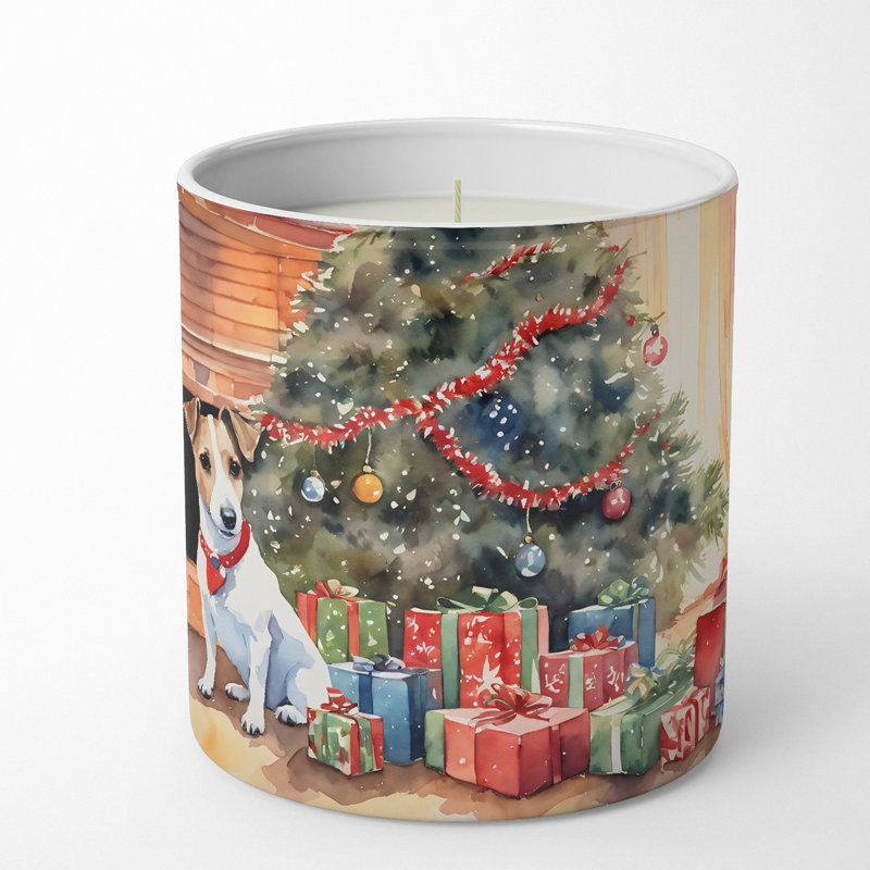 Bougie de Noël parfumée avec support en céramique
