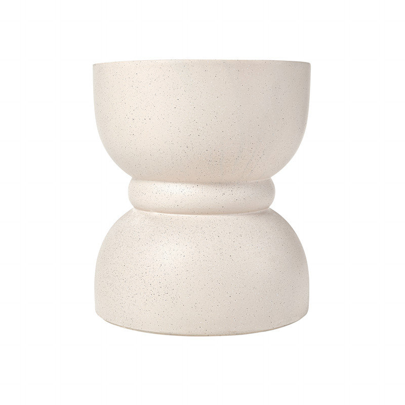 Table d'appoint 17,83 "pour l'extérieur en béton, table de bout ronde pour patio avec texture de pierre