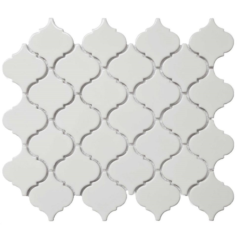 Carreau de mosaïque en porcelaine 2,5 po x 2,5 po Arabesque