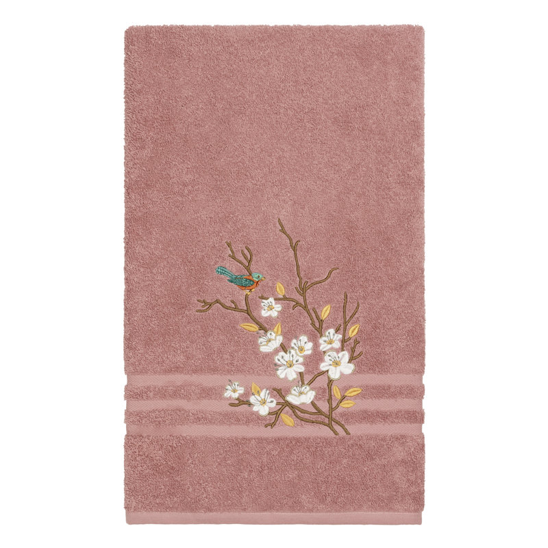 Spring Time Turkish Cotton Midweight Bath Towel, Tea Rose