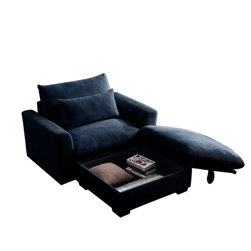 Modular Ottoman, Small Ottoman, Blue