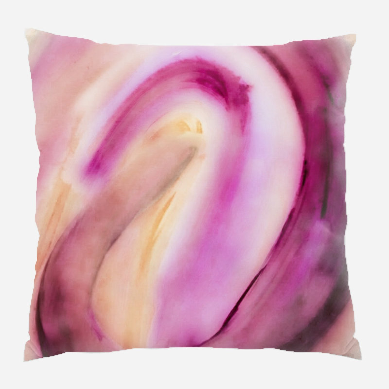 Abstract Microsuede Reversible Throw Pillow, Pink