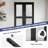 3-Lite Frosted Glass and Black Manufactured Wood Bi-Fold Doors with Hardware Kit-107282177