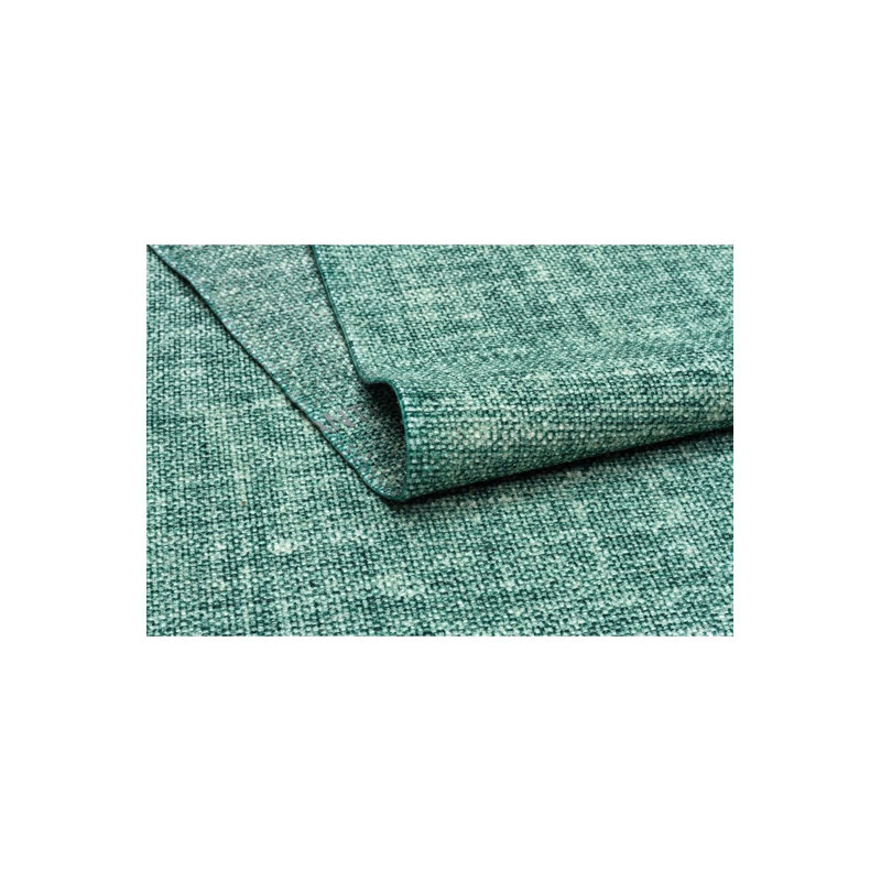 Tapis marocain à tissage plat à franges vert, Tapis de couloir 3 pi 3,37 po x 9 pi 10,11 po